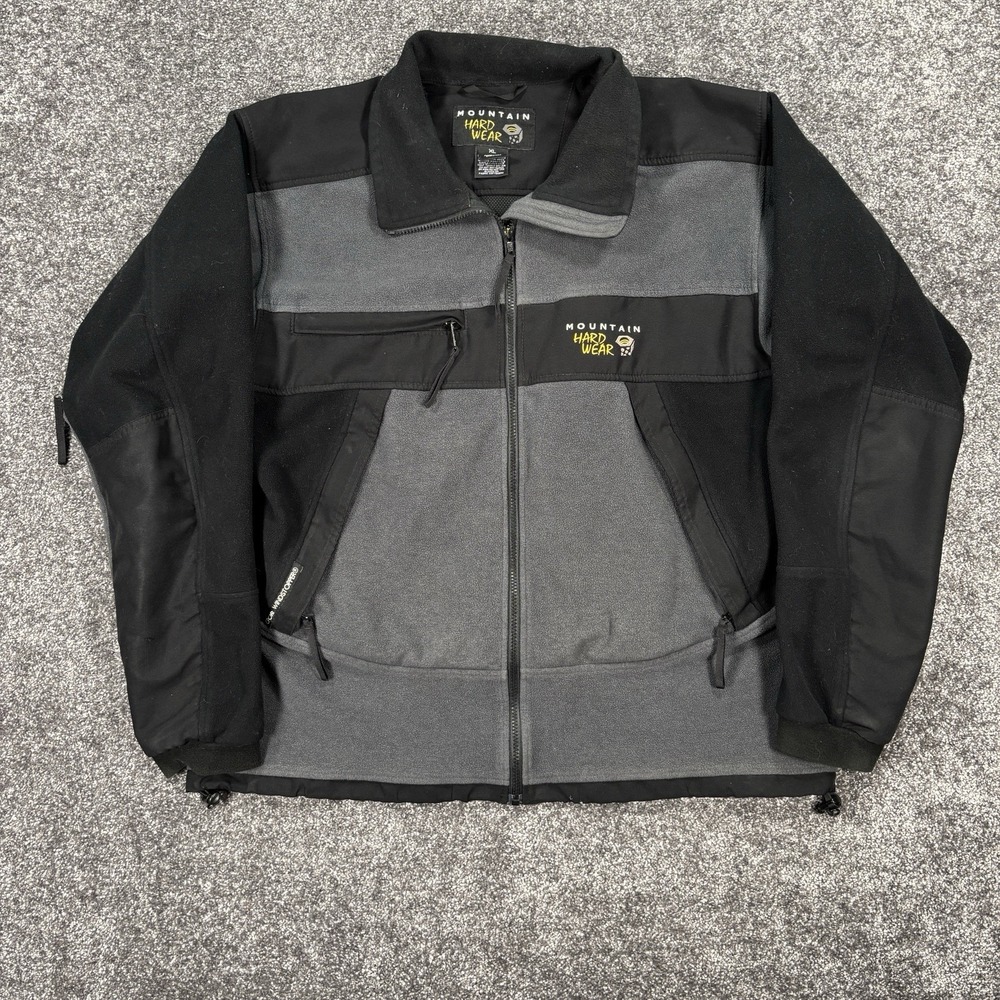 Vintage Mountain Hardwear Fleece Jacket Men's XL Black Gore Windstopper USA Made